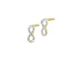 Kolczyki z żółtego złota z diamentami - 0,35 ct - próba 585