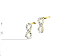 Kolczyki z żółtego złota z diamentami - 0,35 ct - próba 585