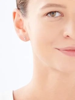 Kolczyki z żółtego złota z diamentami - 0,35 ct - próba 585