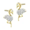 Kolczyki z żółtego złota z diamentami - 0,05 ct - próba 375
