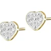Kolczyki z żółtego złota z diamentami - 0,02 ct - próba 375