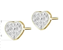 Kolczyki z żółtego złota z diamentami - 0,02 ct - próba 375