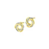 Kolczyki z żółtego złota z diamentami - 0,05 ct - próba 585
