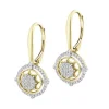 Kolczyki z żółtego złota z diamentami - 0,33 ct - próba 585