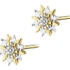 Kolczyki z żółtego złota z diamentami - 0,006 ct - próba 375