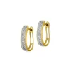 Kolczyki z żółtego złota z diamentami - koła - 0,16 ct - próba 585