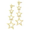 Kolczyki z żółtego złota z diamentami - gwiazdy - 0,006 ct - próba 375