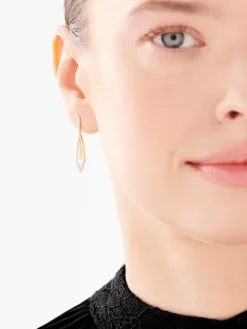 Kolczyki z żółtego złota z diamentami - 0,15 ct - próba 585