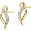 Kolczyki z żółtego złota z diamentami - 0,87 ct - próba 585