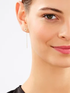 Kolczyki z żółtego złota z diamentami - 0,25 ct - próba 585