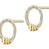 Kolczyki z żółtego złota z diamentami - 0,05 ct - próba 585