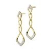 Kolczyki z żółtego złota z diamentami - 0,05 ct - próba 375