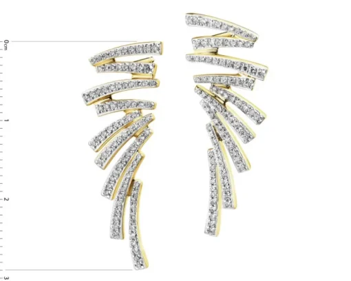 Kolczyki z żółtego złota z diamentami - 0,41 ct - próba 585