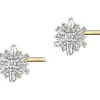 Kolczyki z żółtego złota z diamentami - 0,15 ct - próba 585