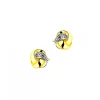 Kolczyki z żółtego złota z diamentami - 0,005 ct - próba 375