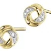 Kolczyki z żółtego złota z diamentami - 0,05 ct - próba 375