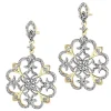 Kolczyki z żółtego złota z diamentami - rozety - 0,33 ct - próba 585