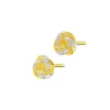 Kolczyki z żółtego złota z diamentami - 0,04 ct - próba 375