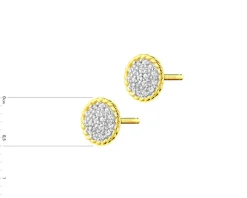 Kolczyki z żółtego złota z diamentami - 0,10 ct - próba 585
