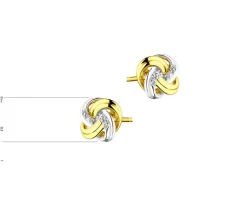 Kolczyki z żółtego złota z diamentami - 0,01 ct - próba 375