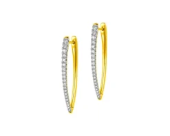 Kolczyki z żółtego złota z diamentami - 0,50 ct - próba 585