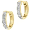 Kolczyki z żółtego złota z diamentami - koła - 0,06 ct - próba 585
