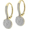 Kolczyki z żółtego złota z diamentami - 0,39 ct - próba 585