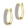Kolczyki z żółtego złota z diamentami - 0,19 ct - próba 585