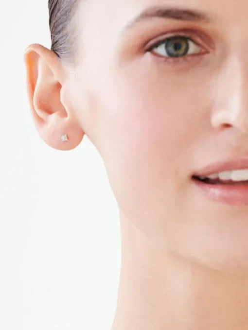 Kolczyki z żółtego złota z diamentami - 0,006 ct - próba 375