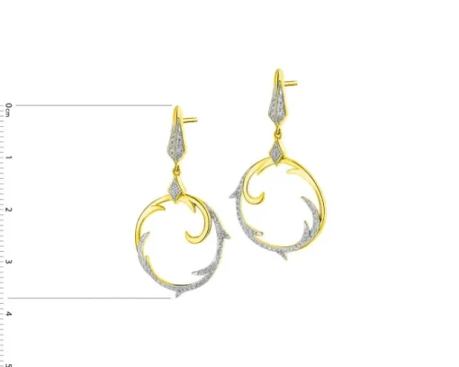 Kolczyki z żółtego złota z diamentami - 0,27 ct - próba 585