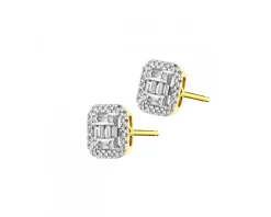 Kolczyki z żółtego złota z diamentami - 0,17 ct - próba 585