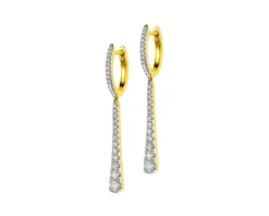 Kolczyki z żółtego złota z diamentami - 0,50 ct - próba 585