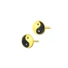 Kolczyki z żółtego złota z diamentami - yin yang - 0,016 ct - próba 375