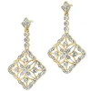 Kolczyki z żółtego złota z diamentami - 0,16 ct - próba 585