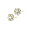 Kolczyki z żółtego złota z diamentami - serca - 0,27 ct - próba 585