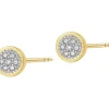 Kolczyki z żółtego złota z diamentami - koło - 0,06 ct - próba 585