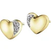 Kolczyki z żółtego złota z diamentami - kulki - 0,006 ct - próba 375