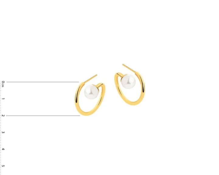 Kolczyki ze stali szlachetnej z perłami syntetycznymi