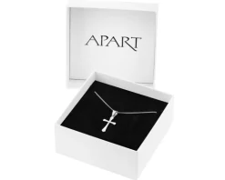 Krzyż - zawieszka srebrna i łańcuszek - komplet