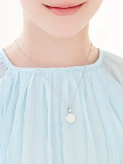 Medalik I Komunia Święta - zawieszka srebrna i łańcuszek - komplet