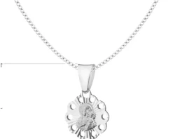 Medalik Matka Boska - zawieszka srebrna i łańcuszek - komplet