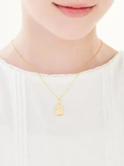 Medalik Matka Boska Częstochowska - złota zawieszka i łańcuszek - komplet