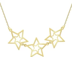 Naszyjnik srebrny - gwiazdy
