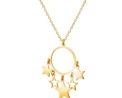 Naszyjnik srebrny - gwiazdy, koło