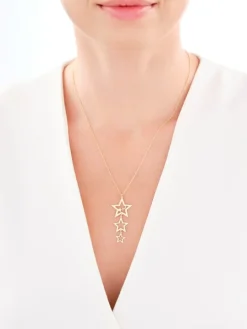 Naszyjnik srebrny - gwiazdy