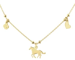 Naszyjnik srebrny - koń, serce, koniczyna