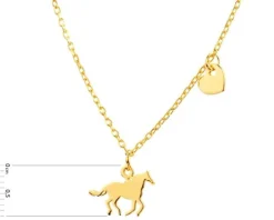 Naszyjnik srebrny - koń, serce