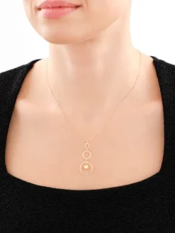 Naszyjnik srebrny - koła, kulka