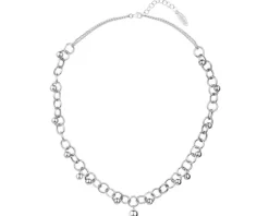 Naszyjnik srebrny - koła, kulki