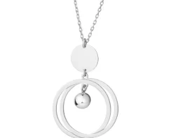 Naszyjnik srebrny - koła, kulka